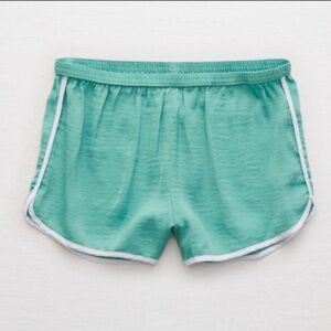 Aerie green satin track‎ short size medium